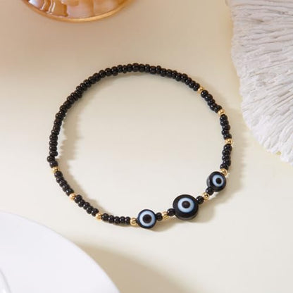 Starfish Mermaid Anklets Bracelets for Women Waterproof Gold Beaded Seashell Starfish Anklets Bohemian Summer Surf Stackable Anklet Bracelet Hawaiian Mermaid Jewelry Outfits for Women - style: Black Lapis Lazuli
