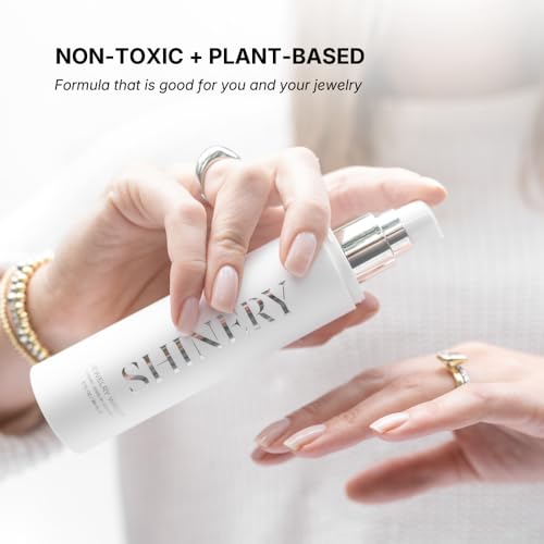 Shinery Jewelry Wash - Jewelry Cleaner Hand Wash Solution, Plant-Based Ring Cleaner Safe All Metals Stones, No Removing Jewelry, Made in the USA - 2 Pack