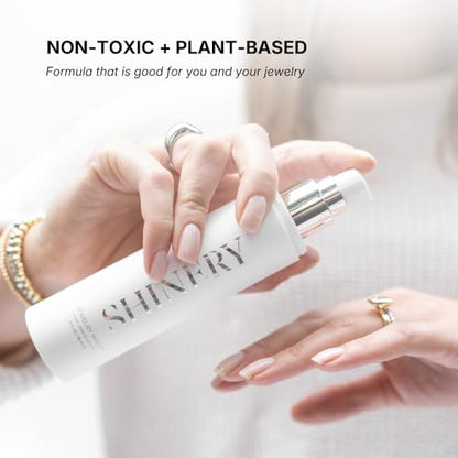 Shinery Jewelry Wash - Jewelry Cleaner Hand Wash Solution, Plant-Based Ring Cleaner Safe All Metals Stones, No Removing Jewelry, Made in the USA - 2 Pack