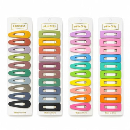 Bphne 40 Pcs Matte Non-Slip Snap Hair Clips for Women, Neutral & Pastel Teardrop Rectangle Barrettes, Small Metal Pins for Styling, Lightweight No Pull for Daily Wedding Gift - color: Neutral & Pastel