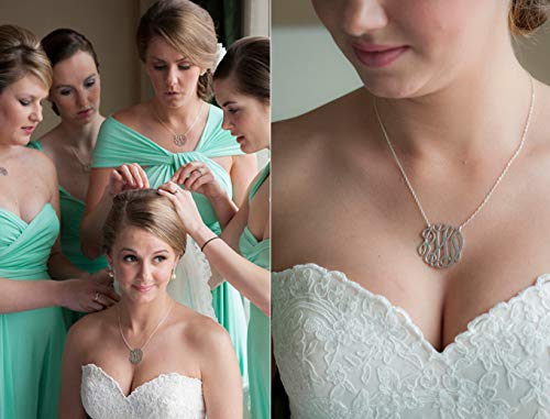 JOELLE Monogram Necklace Sterling Silver Custom Any Initial Name Necklace for Women - color: 18K Gold Plated Silver
