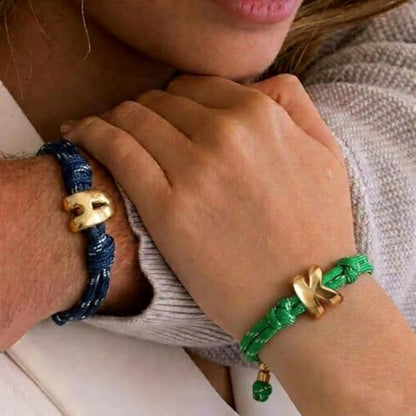 VLINRAS Bubble Initial Bracelet for Women Men, Green & Blue Knotty Puffy Letter Bracelets Gifts for Mom Dad Friends - color: Blue- A
