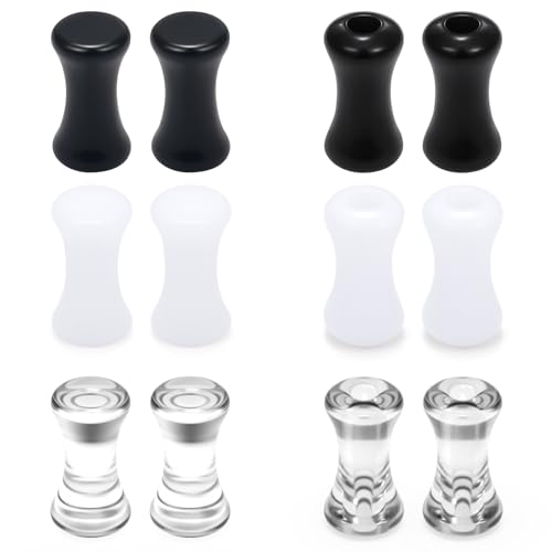 Ears Gauges Tunnels Plugs for Women Acrylic Solid Tunnel Ear Gauge Stretching Kit 6G to 1 1/4 Inch (4MM- 30MM) Expander Stretcher Plug Earrings Piercing Jewelry for Women Black White Clear - style: 4G, Black White Clear