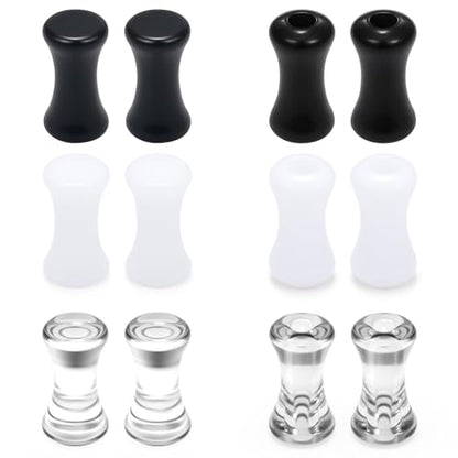 Ears Gauges Tunnels Plugs for Women Acrylic Solid Tunnel Ear Gauge Stretching Kit 6G to 1 1/4 Inch (4MM- 30MM) Expander Stretcher Plug Earrings Piercing Jewelry for Women Black White Clear - style: 4G, Black White Clear