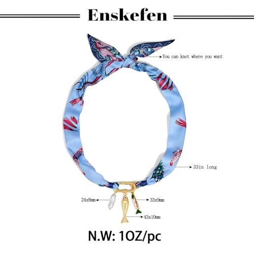 Shell Necklaces for Women Trend Boho Scarf Necklaces Ocean Mermaid Conch Seashell Necklace Summer Gold Fish Necklace Fashion Beach Jewelry - color: Scarf fish necklace