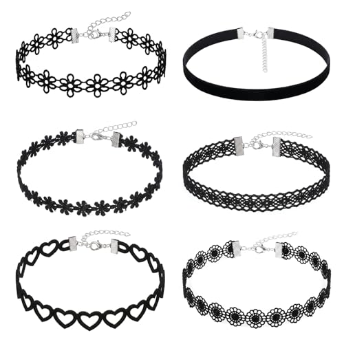 Gothic Choker Necklace for Women Black Choker Necklace Lace Chokers 90s Outfits for Women