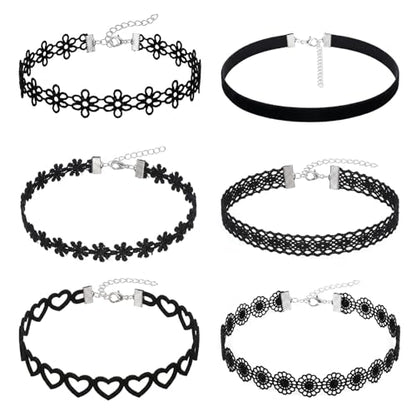 Gothic Choker Necklace for Women Black Choker Necklace Lace Chokers 90s Outfits for Women