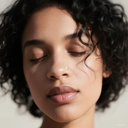 BSJ4U Nose Rings L Shaped for Women Nose Piercings 20G Surgical Stainless Steel Nose Studs CZ Heart Butterfly Flower Cherry Bow Moon Dangle Nose Piercing Jewelry - color: Gold Clear Nose Rings