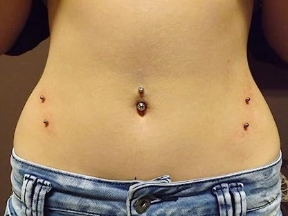 VCMART Belly Button Ring Short Bar Belly Ring Short Belly Button Rings Surgical Steel 6mm Belly Rings for Women Small Belly Button Piercing Navel Rings Piercing Jewelry - color: F -silver