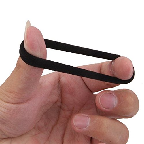 J-MEE Hair Bands 100PCS Seamless Cotton Ponytail Holders Scrunchies Hair Accessories for Thick Hair (black) - color: Black