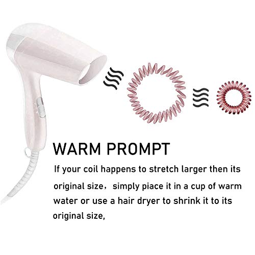 Hair Ties, 17 Pack Spiral Coils for Thick and Thin Hair - No Crease Ponytail Holders for Women and Children - color: Basic