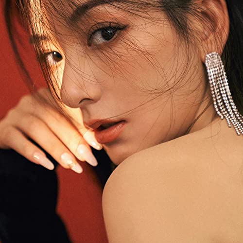 Luxval Rhinestone Earrings Dangling for Women Sparkly Silver Dangle Earrings Girls Long Chandelier Earrings Tassel Lightweight Ear Studs Cubic Zirconia Crystal Statement - color: Silver-2Pairs Tassel Sets