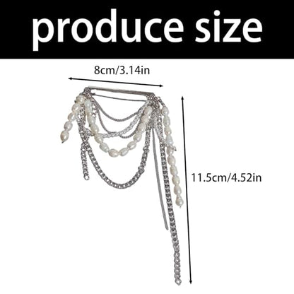 Retro Multi Strands Fringe Brooch Shimmering Fringe Brooch Pin Ornament for Jackets Scarves Hats Accessories Alloy Faux Pearls Statement