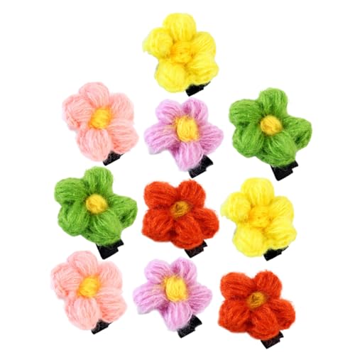 12pcs Flower Bobby Pins Hair Clips Mixed Colors Birthday Hair Accessories Sweet Headwear Set Random Color