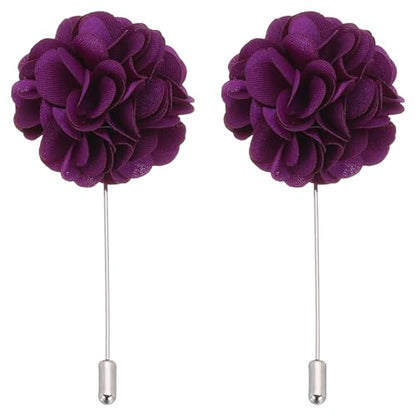 PATIKIL Flower Boutonnieres Pin, Lapel Pin for Men Camellia Flower for Suit Wedding Graduation Anniversary Graduation Outfit Accessories - color: Purple