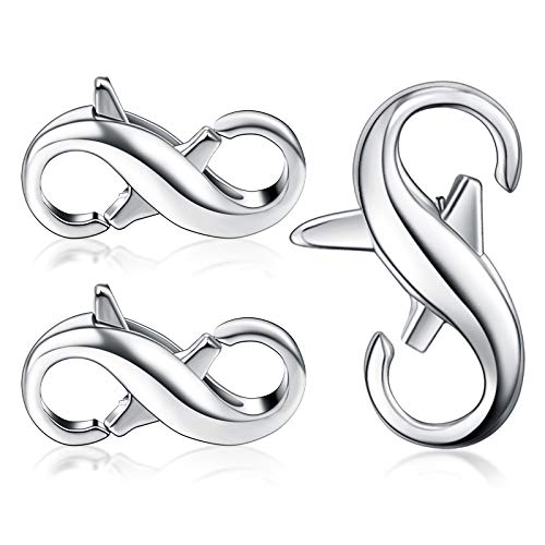 Hicarer 3 Pieces Double Lobster Clasp Double Claw Connector Necklace Bracelet Extension Clasp for DIY Women Jewelry Making Repair Kit(0.51 x 0.24 Inch,Silver) - color: Silver, size: 0.51 x 0.24 Inch