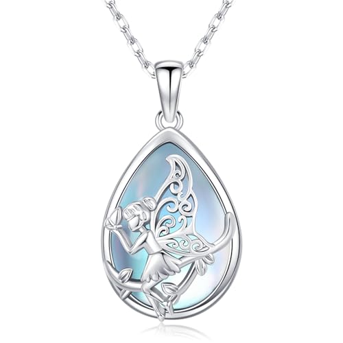 Fairy Gift Necklace/Earrings for Women 925 Sterling Silver Angel Elf Jewelry Gifts for Daughter - color: Necklace-B