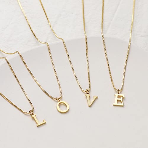 Foxgirl Gold Initial Necklaces for Women, Dainty Gold Letter Necklace Tiny A-Z Pendant Choker Necklace Trendy Cute Personalized Monogram Name Necklace Gold Jewelry Necklace for Women Gift | Tiny Letter Pendant on a Dainty Choker Chain, Personalized Everyd
