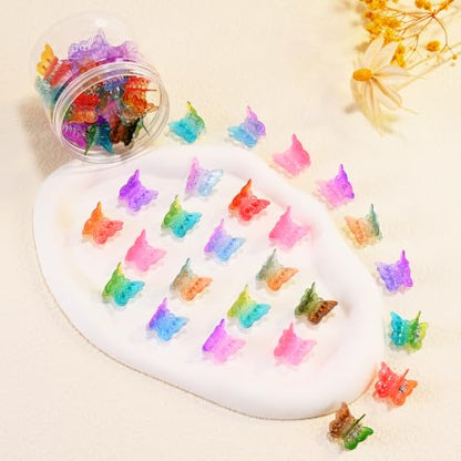 Mini Butterfly Hair Clips, Y2K 90s 50pcs Tiny Cute Festiva Hair Accessories, Small Claw Barrette jewelry for Women Girls (Two Tone) - color: Two Tone