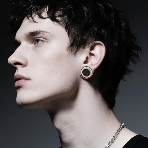 DOEARKO 6PCS Heart Shape Ear Tunnels Plugs Stainless Steel Hollow Double Flared Ear Gauges Tunnels Stretcher Body Piercing Earring Jewelry for Women Men 8mm-19mm - color: 3P-B, size: 8 mm