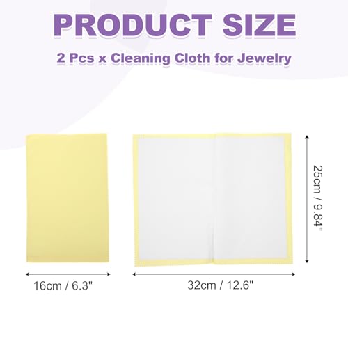 PATIKIL 9.8"x12.6" Jewelry Cleaning Cloth, 2 Pack Double-Sided Fleece Polishing Cloth for Gold, Silver and Jewelry, Yellow - color: Yellow, size: 9.8"x12.6"