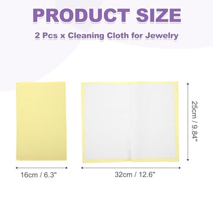 PATIKIL 9.8"x12.6" Jewelry Cleaning Cloth, 2 Pack Double-Sided Fleece Polishing Cloth for Gold, Silver and Jewelry, Yellow - color: Yellow, size: 9.8"x12.6"