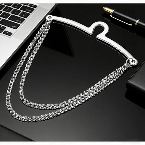 Yoursfs Tie Chains for Men Gold and Sliver Tie - style: Silver with Double Collar Chain