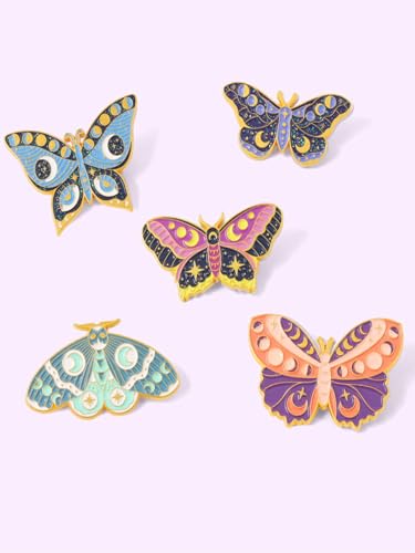 Cartoon Animal Enamel Brooch Set Cute Butterfly Duck Cat Lapel Pins for Backpacks Jacket Decoration Gifts for Friends - style: Butterfly