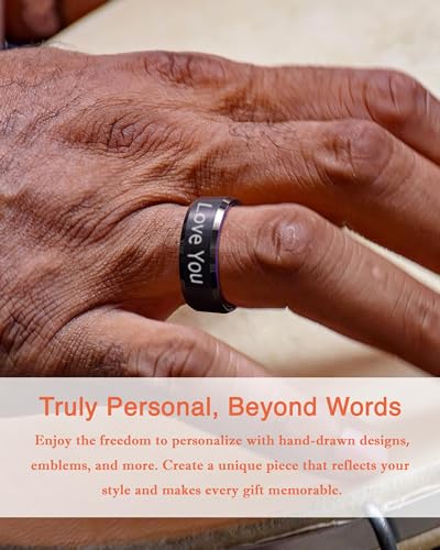 LerchPhi Engraved Custom Tungsten Rings For Men Wedding Band Personalized Titanium Promise Ring for Him Black/Red/Green/Purple/Blue Beveled Edge Szie 6 to 16 - color: Custom - 8MM Purple Tungsten