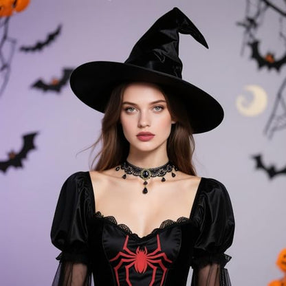 CSIYANJRY99 Gothic Choker Necklace for Women Halloween Red Crystal Vampire Choker Steampunk Lace Choker Witch Costume Accessories - style: Crystal tassel