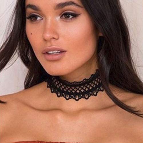 Zoestar Lace Choker Necklace Statement Necklaces for Women - color: 1 black