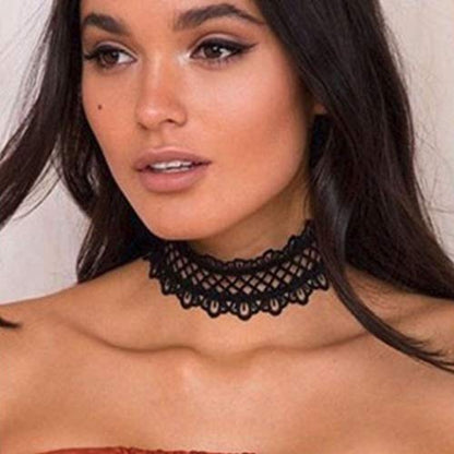 Zoestar Lace Choker Necklace Statement Necklaces for Women - color: 1 black