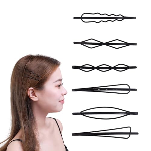 Girls Bobby Hair Pins for Women Thick Thin Fine Hair Barrette Bobby Pin Small Decorative Hairpins for Braids Womens Girls Styling Pins for Updo Buns Black Wave Hairpin Accessories Clips 6 Pcs - color: Bobby Hair Pins for Women
