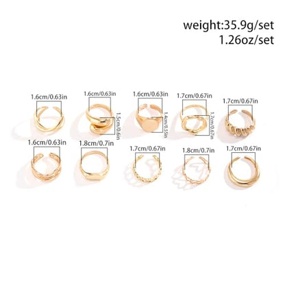 FUTIMELY 14K Gold Stackable Knuckle Rings Set for Women,Aesthetic Silver Trendy Dainty Open Midi Rings Set,Midi Finger Rings Pack Jewelry Gifts - color: Gold2