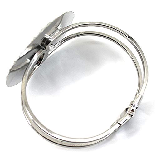 Minache Gold Silver Oval Bezel Tray Cuff Bangles Bracelets for Women,20mm Blank Cuff Style Bracelet Trays for Bracelet DIY Making - color: style 2
