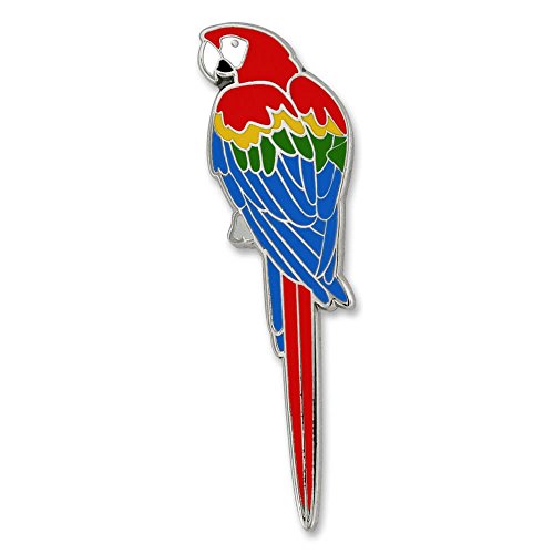PinMart Wild Animal Enamel Lapel Pin - color: Parrot Nickel Plated, size: 10 Pack