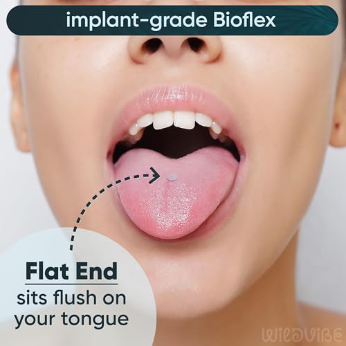 Flat Clear Tongue Ring For Work, Surgery - 14g Hypoallergenic Flat Tongue Rings For Women - 16mm (5/8) Flexible Straight Barbell Bioflex Plastic Tongue Rings Piercing Retainer Jewelry Spacers (10pcs)
