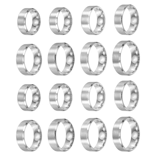 MECCANIXITY Stainless Steel Ring, Plain Ring Blanks Matte Brushed Wedding Bends for Men Women - color: Silver