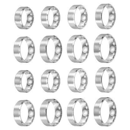 MECCANIXITY Stainless Steel Ring, Plain Ring Blanks Matte Brushed Wedding Bends for Men Women - color: Silver