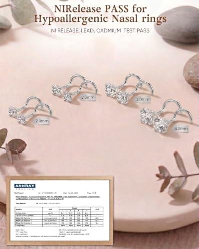 8Pcs 20G Gold/Silver 316L Surgical Stainless Steel L Shaped Corkscrew Nose Studs earrings, Hypoallergenic Nickel Free Tiny Clear Cubic Zirconia Nose Piercing Jewelry 2mm‑4mm,cartilage piercings, Minimalist Dainty Body Piercing Accessories for Sensitive Sk