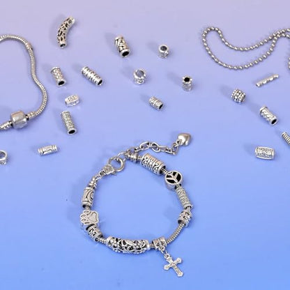 stino Silver Metal Tube Spacer Beads for Jewelry Making, Bracelet Earrings Necklace Findings & Supplies 512 (Tube （70Pcs）) - color: Tube （70Pcs）
