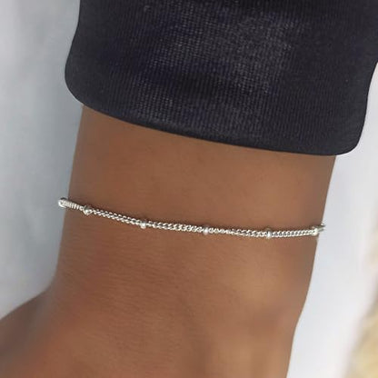 Sterling Silver Chain Bracelets for Women - Dainty 925 Silver Adjustable Bracelets, Minimalist Layering Jewelry, Stackable Chain Styles - style: A1