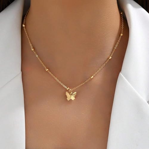 Body Chain Jewelry for Women Rhinestone Back Chain Necklace for Backless Dress Backdrop Chain Necklaces for Women - color: Butterfly