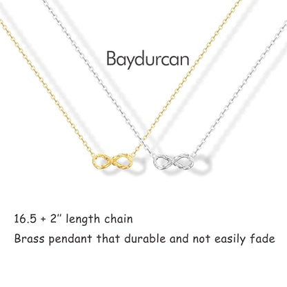 Baydurcan Dainty Silver Necklace for Women Ankh Horse Celtic Necklace Gifts | Dainty charm gifts for friends sister mother, birthday, christmas, graduation gifts. Ready to give with card & envelope. - style: Endless-Friend