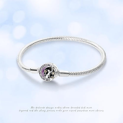 KUNSIR 925 Sterling Silver Palm Clasp Snake Chain Bracelet Basic Charm Bracelets Fit Any PDL Charm, with for Teen Women - style: KJB013