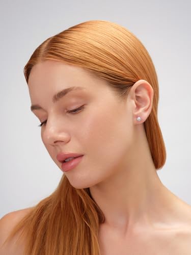 316L Surgical Stainless Steel 6mm Ball Stud Earrings for Women & Men – Hypoallergenic Nickel Free Earrings for Sensitive Ears, 1 Pair - color: Lavender
