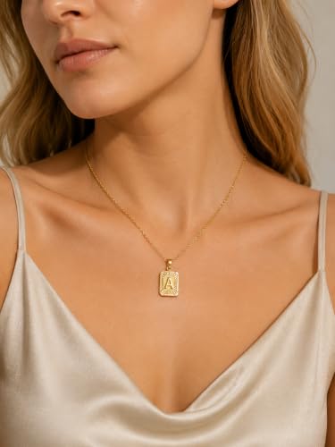 Glimmerst Initial Pendant Necklace 18K Gold Plated Stainless Steel Letter Necklace Personalizd Name Necklace for Women - style: Gold G