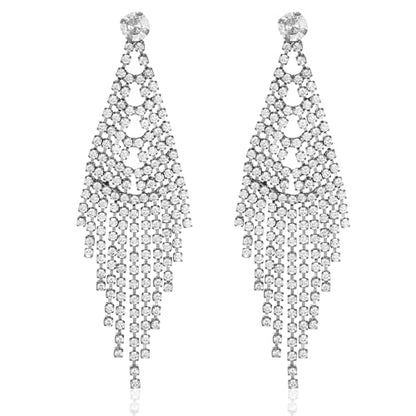 Earrings Holy Stud Earrings for Girls/Women, Sliver Gold Wedding Earrings for Bridesmaids - color: Long earring|Silver