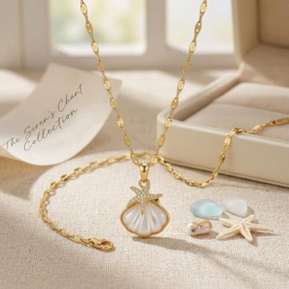 Jean Beau Dainty Pendant Necklaces for Women, Cute Chain Necklace Jewelry Gift - color: Gold White
