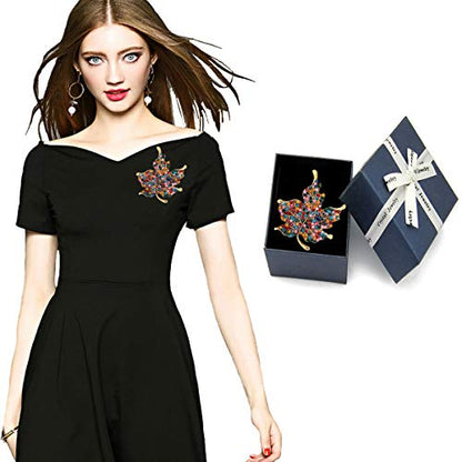 seven wolves Brooches for Women Austria Crystal Brooch Pins Rhinestones Brooches Daily Wearing Breastpin with Boxes - color: Multicolor 1